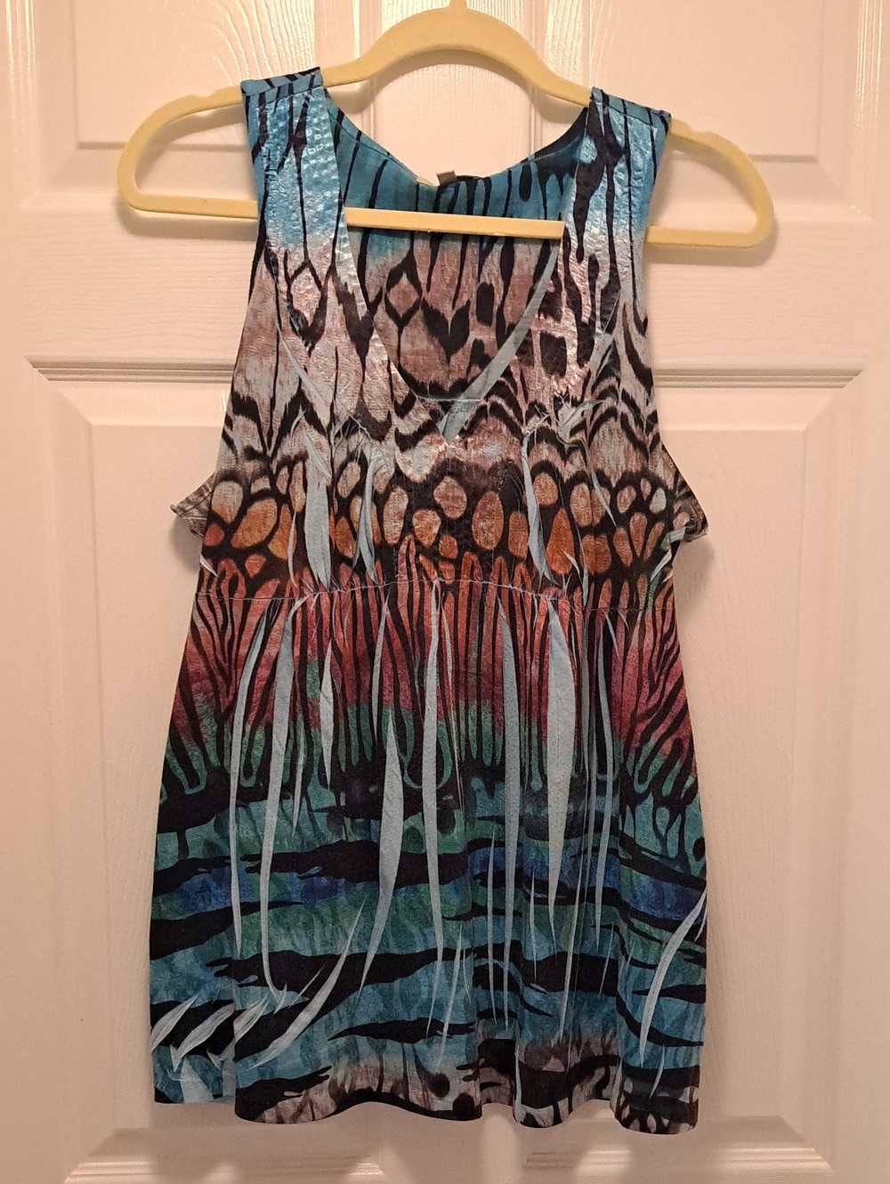 Multicolor V-Neck Sleeveless Tank Top